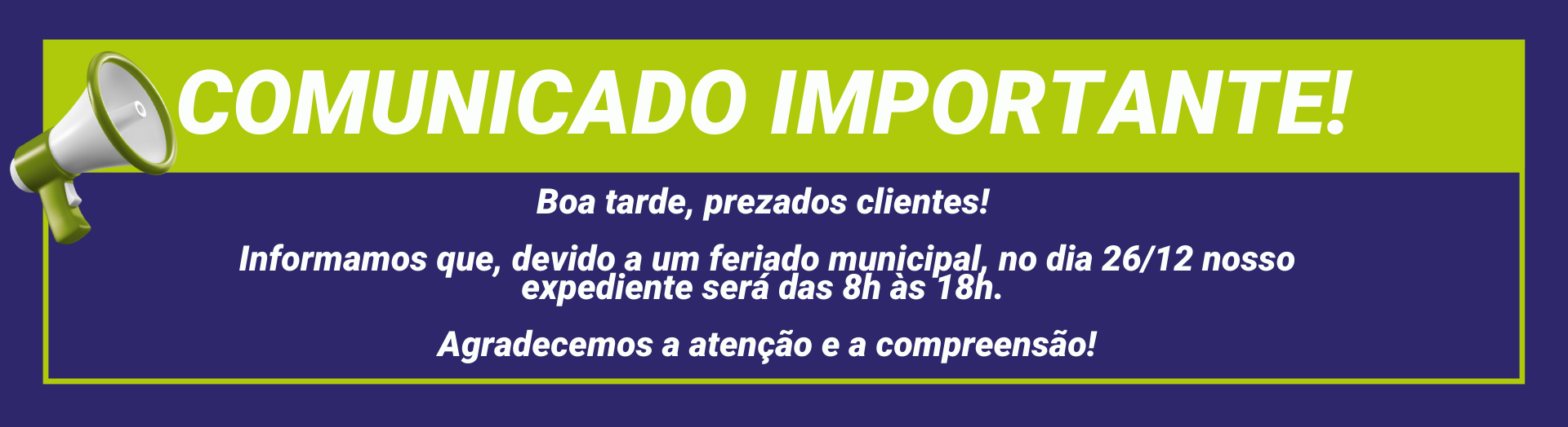 Post para Instagram Comunicado importante Azul Informativo